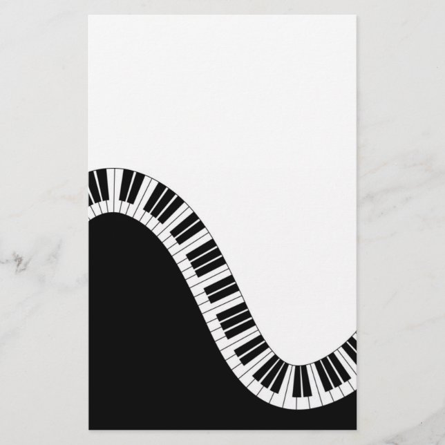 Wavy Curved Piano Keys Stationery (Front)