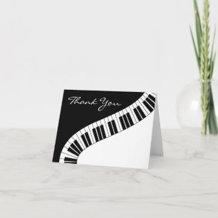 Wavy Curved Piano Keys Thank You Card