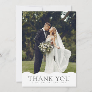 Wavy Curvy Photo W Note Wedding Thank You Card