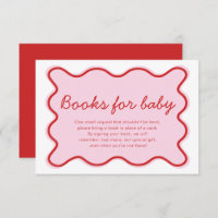 Wavy Curvy Pink and Red Baby Shower Books for Baby