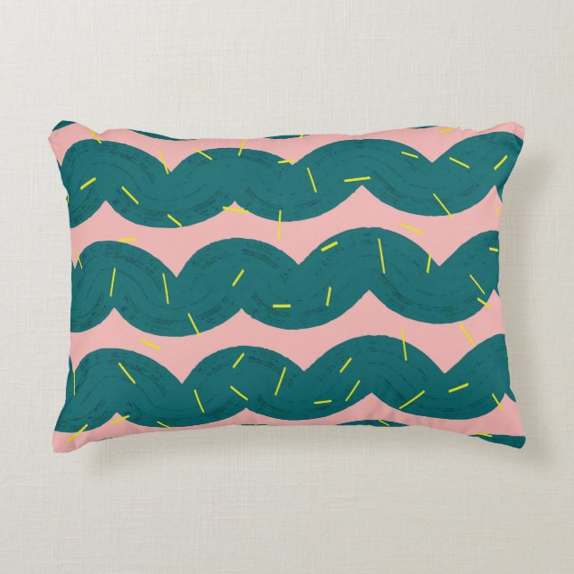 wavy cute cactus pattern background decorative cushion (Front)