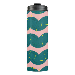 wavy cute cactus pattern background thermal tumbler