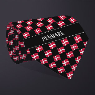 Wavy Denmark Flag Pattern Tie