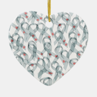 WAVY DIABETES RIBBONS CERAMIC TREE DECORATION