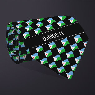 Wavy Djibouti Flag Pattern Tie