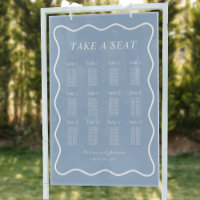 Wavy Dusty Blue Acrylic Wedding Seating Chart