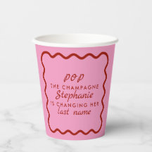 Wavy Edge Pink and Red Pop the Champagne Bridal