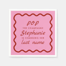Wavy Edge Pink and Red Pop the Champagne