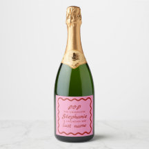 Wavy Edge Pink and Red Pop the Champagne