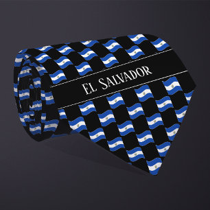 Wavy El Salvador Flag Pattern Tie