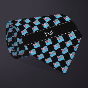 Wavy Fiji Flag Pattern  Tie