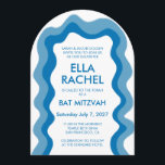 Wavy Frame Arch Modern Custom QR Bar Bat Mitzvah Invitation<br><div class="desc">Perfect card to announce a bat mitzvah, bar mitzvah or other Jewish celebration! Hand made wavy frame for you on the front side! FULLY CUSTOMIZABLE! Click on “Personalise” above to edit the text and add your link to the qr code. Click "edit using design tool" to adjust the fonts, colours...</div>