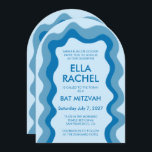 Wavy Frame Arch Modern Custom QR Bar Bat Mitzvah Invitation<br><div class="desc">Perfect card to announce a bat mitzvah, bar mitzvah or other Jewish celebration! Hand made wavy frame for you on the front side! FULLY CUSTOMIZABLE! Click on “Personalise” above to edit the text and add your link to the qr code. Click "edit using design tool" to adjust the fonts, colours...</div>