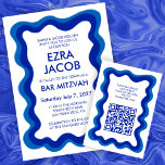 Wavy Frame Chic Modern Custom QR Bar Bat Mitzvah Enclosure Card<br><div class="desc">Perfect ENCLOSURE CARDS to include for a bat mitzvah, bar mitzvah or other Jewish celebration! Hand made wavy frame for you on the front side! FULLY CUSTOMIZABLE! Click on “Personalise” above to edit the text and add your link to the QR code. Click "edit using design tool" to adjust the...</div>