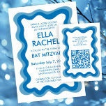 Wavy Frame Chic Modern Custom QR Bar Bat Mitzvah Enclosure Card<br><div class="desc">Perfect ENCLOSURE CARDS to include for a bat mitzvah, bar mitzvah or other Jewish celebration! Hand made wavy frame for you on the front side! FULLY CUSTOMIZABLE! Click on “Personalise” above to edit the text and add your link to the QR code. Click "edit using design tool" to adjust the...</div>