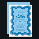 Wavy Frame Modern Chic Custom Bar Bat Mitzvah Invitation<br><div class="desc">Perfect card to announce a bat mitzvah, bar mitzvah or other Jewish celebration! Hand made wavy frame for you on the front side! FULLY CUSTOMIZABLE! Click on “Personalise” above to edit the text. Click "edit using design tool" to adjust the fonts, colours and placements and to delete the back side...</div>