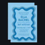 Wavy Frame Modern Chic Custom Bar Bat Mitzvah Invitation<br><div class="desc">Perfect card to announce a bat mitzvah, bar mitzvah or other Jewish celebration! Hand made wavy frame for you on the front side! FULLY CUSTOMIZABLE! Click on “Personalise” above to edit the text. Click "edit using design tool" to adjust the fonts, colours and placements and to delete the back side...</div>