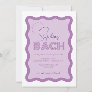 Wavy Frame Retro Bachelorette Weekend Itinerary In Invitation