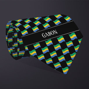 Wavy Gabon Flag Pattern  Tie