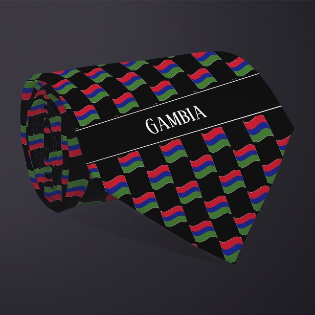 Wavy Gambia Flag Pattern  Tie (Creator Uploaded)