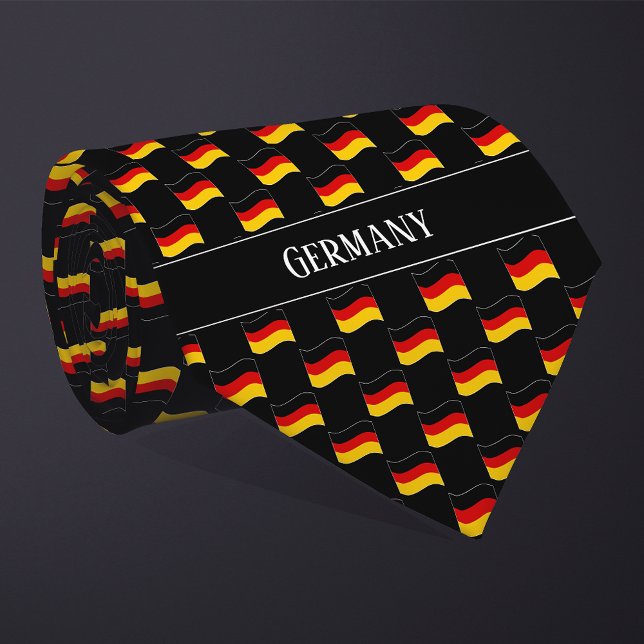 Wavy Germany Flag Pattern  Tie (Creator Uploaded)