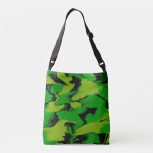 Wavy Green and Black Crossbody Bag