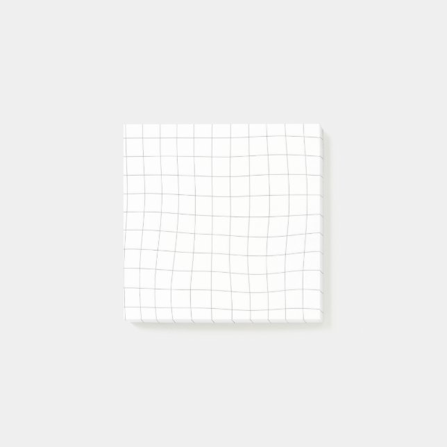 Wavy Grid Sticky Notes - Black and White (Front)