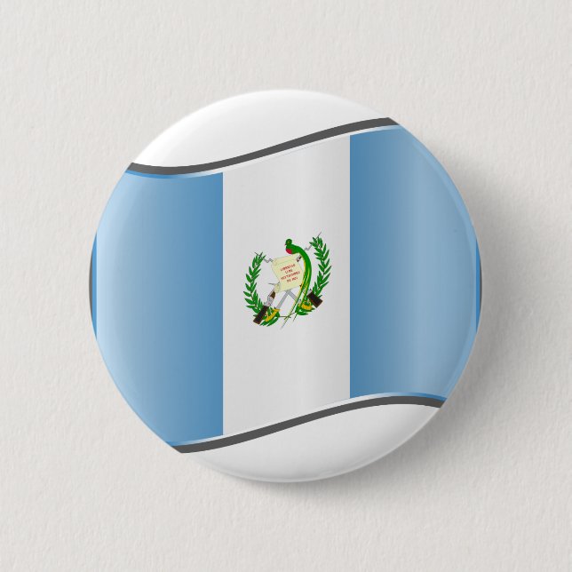 Wavy Guatemala Flag 6 Cm Round Badge (Front)