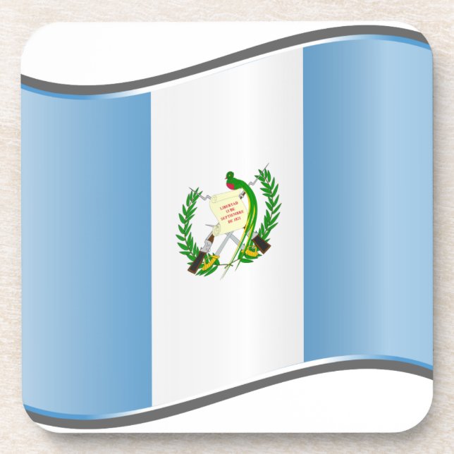 Wavy Guatemala Flag Coaster (Front)