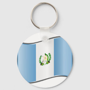 Wavy Guatemala Flag Key Ring