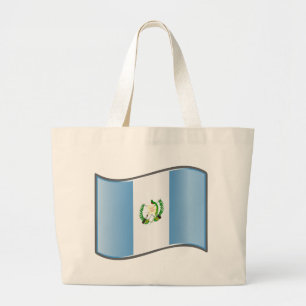 Wavy Guatemala Flag Large Tote Bag