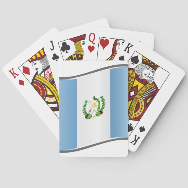 Wavy Guatemala Flag Playing Cards (Back)