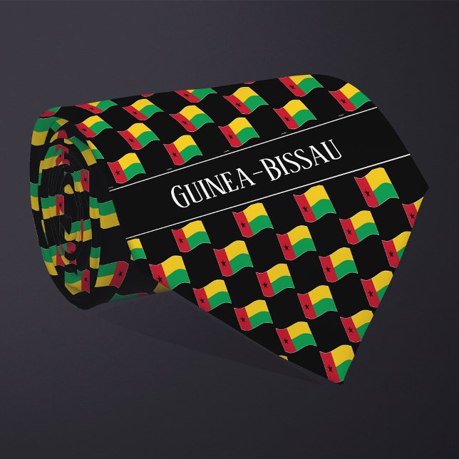 Wavy Guinea-Bissau Flag Pattern  Tie (Creator Uploaded)