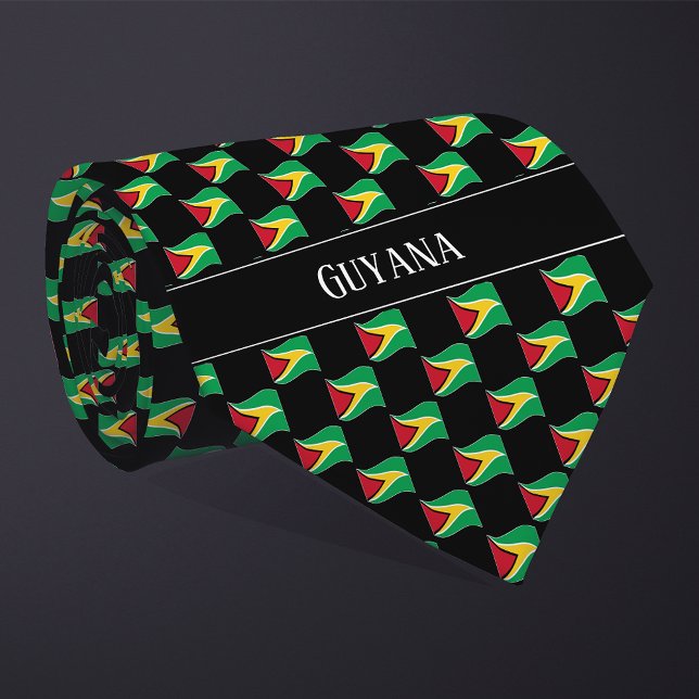 Wavy Guyana Flag Pattern  Tie (Creator Uploaded)
