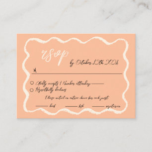 Wavy Hand Drawn Scribble Squiggle RSVP Wedding  Enclosure Card