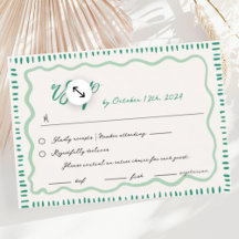 Wavy Hand Drawn Scribble Squiggle RSVP Wedding 