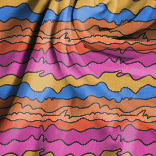 Wavy Horizontal Abstract Earthy Colours Fabric