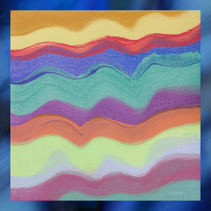 Wavy Horizontal Stripes, Abstract Painting Photo Print