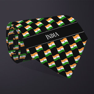 Wavy India Flag Pattern  Tie