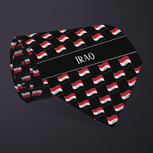 Wavy Iraq Flag Pattern Tie