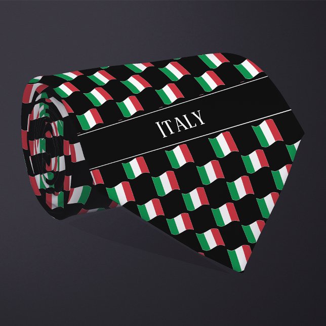 Wavy Italy Flag Pattern  Tie (Creator Uploaded)