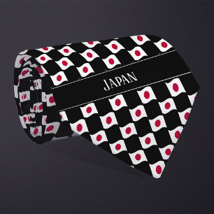 Wavy Japan Flag Pattern Tie