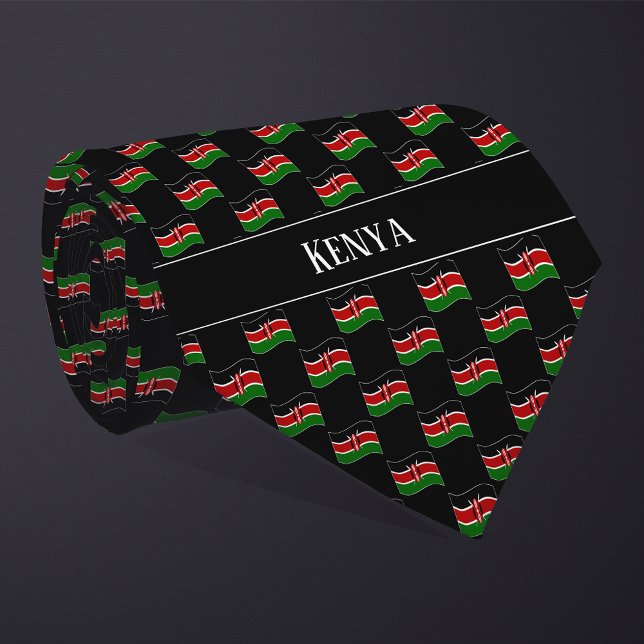 Wavy Kenya Flag Pattern  Tie (Creator Uploaded)