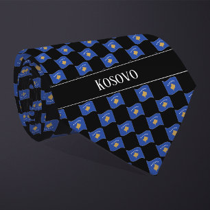 Wavy Kosovo Flag Pattern  Tie