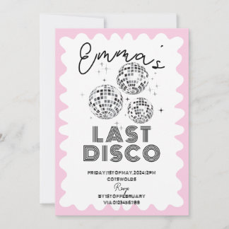 Wavy Last Disco Bachelorette Party Hen Itinerary Invitation