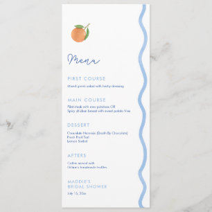 Wavy Line Clean Aesthetic Summer Wedding Shower  Menu