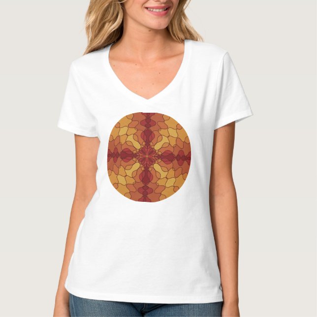 Wavy Line Cross overlay T-Shirt (Front)