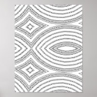 Wavy Line Diamond Pattern Colouring Page Design