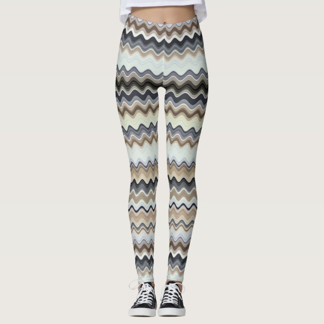 Wavy Line Pattern Leggings (Front)