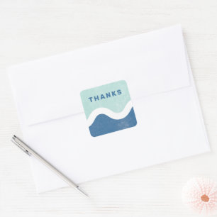 Wavy Line Thank You Envelope Seal - Blue